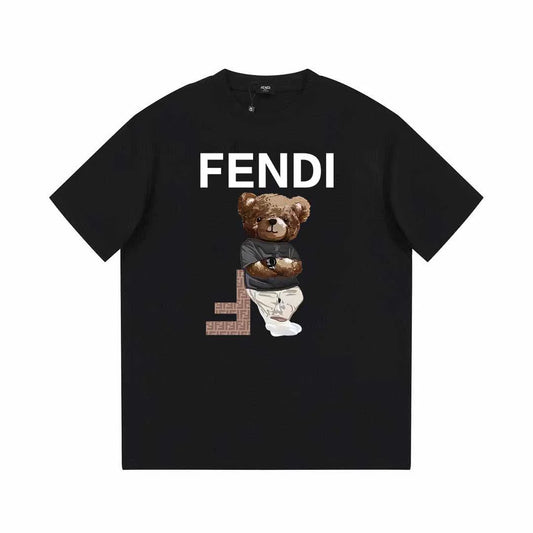 F's Bear Leaning Against F Print T Shirt