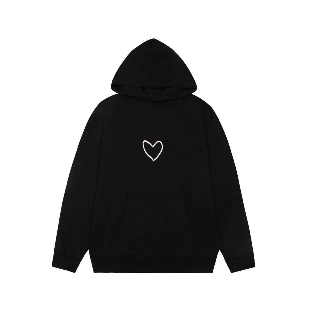 B's Heart-shaped logo before and after hot glue craft Valentine's Day limited hoodie