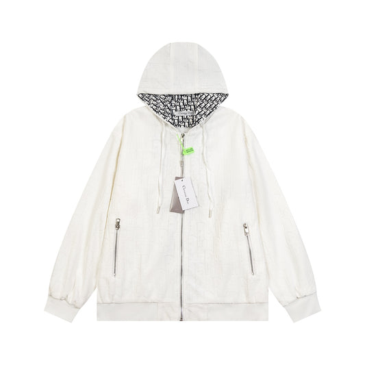 D's Towel textured fabric hooded jacket