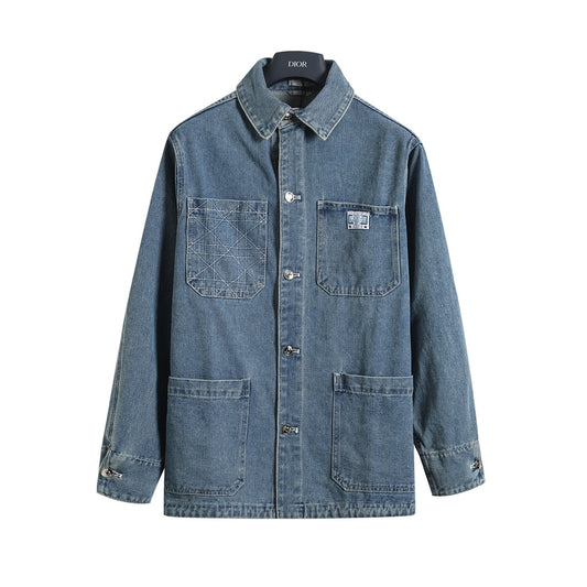 Unisex denim jacket in light luxury style