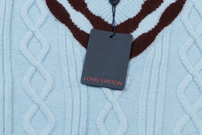 L's striped striped V-neck sweater sweatshirt