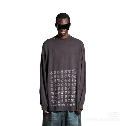 B's emoticon airbrushed loose sweatshirt