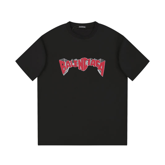 B's trend dark red letter logo T-shirt