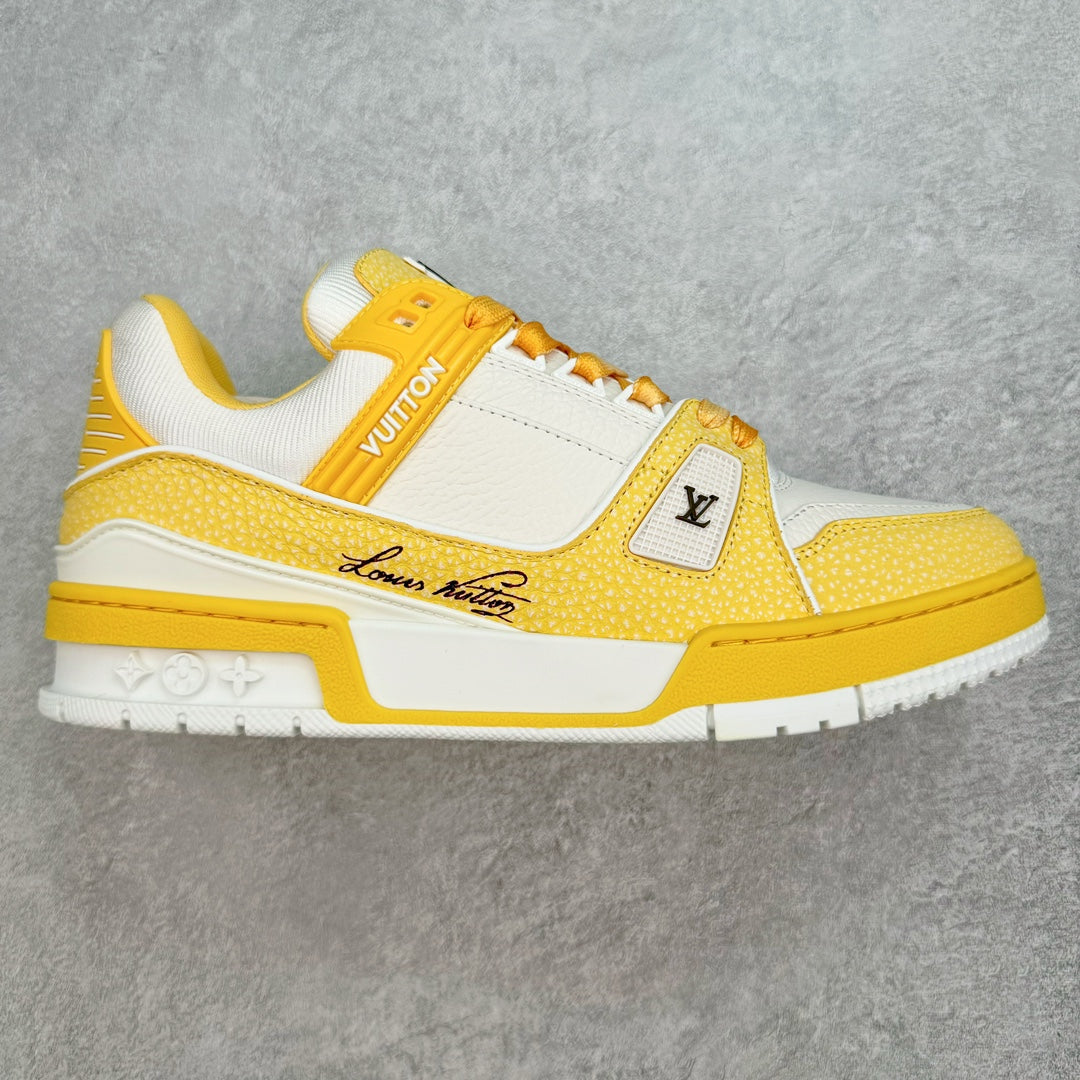 L's Yellow And White Sneakers