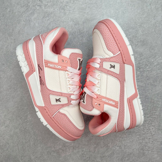 L's Pink And White Sneakers