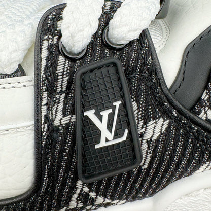 L's Black Logo And White Pattern Sneakers