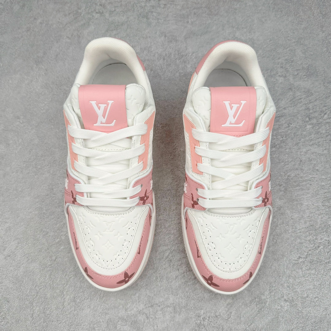 L's Pink With White Pattern Confortable Sneakers