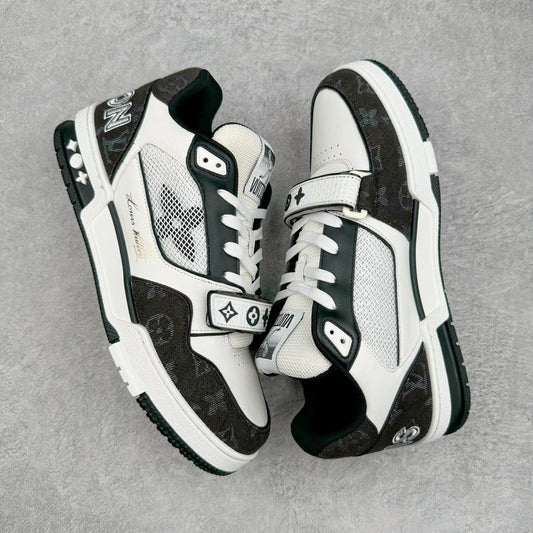 L's Black And White Pattern Breathable Sneakers