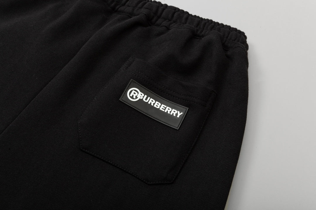 Check Panel Cotton Loose Sweatpants